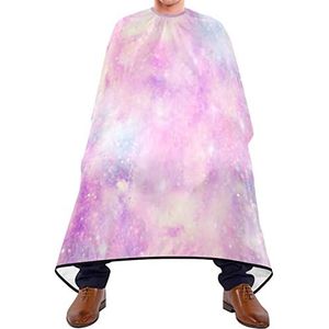 Haar knippen schort 140x168cm, roze Galaxy Space Salon Kapper Cape Zachte Kappers Snijjurk Verstelbare Kappers Toga, Voor Salon, Vrouw, Verven Styling