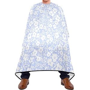 Haarknipschort 140 x 168 cm, felblauwe bloemen kappersschort verstelbare haarsnit cape duurzame kappersjurk, voor haarstyling, volwassenen, verven styling