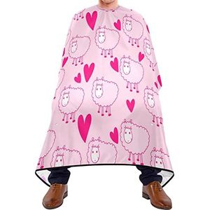 Haar knippen schort 140x168cm, schattige roze schapen kapper jurk grote haar gesneden cape verstelbare kappers snijjurk, voor kappers, volwassenen, vrouw
