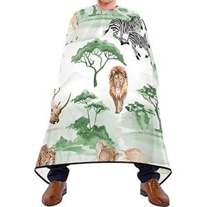 Kapper Cape 140x168cm, Levendige Afrikaanse Dieren Professionele Salon Cape Waterdichte Haar Cut Cape Grote Haar Styling Cape, Voor Haar Styling, Salon, Verven Styling