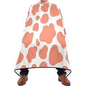 Haarknipschort 140 x 168 cm, koe textuur roze kappers cape grote haarsnit cape met kliksluiting of haak professionele saloncape, voor kapperszaken, volwassenen, vrouwen