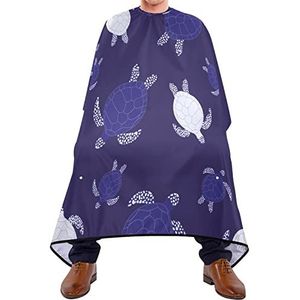 Kapper Cape 140 x 168 cm, blauwe zeeschildpad haar snijjurk duurzame kappers snijjurk unisex kappersschort, voor vrouwen, kapperszaken, mannen