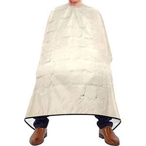 Haar knippen schort 140x168cm, beige bakstenen muur textuur haar knippen jurk unisex kappers jurk grote kapper jurk, voor kappers, mannen, verven styling