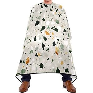Haar knippen schort 140x168cm, warme kleur terrazzo kapper jurk unisex kappersschort waterdichte haarknipjurk, voor kapperszaken, verven styling, volwassenen