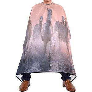 Kapperscape 140 x 168 cm, paardenrennende rivier, professionele kappersjurk, modieus, uniseks, kappersjurk, waterdicht, voor kapsalon, kleuren