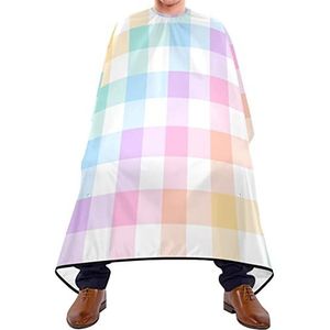 Kapper Cape 140x168cm, Kleurrijke Plaid Haar Snijjurk Met Snap Sluiting Of Haak Salon Kapper Cape Duurzame Kappers Snijjurk, Voor Volwassenen, Haar Styling, Verven Styling