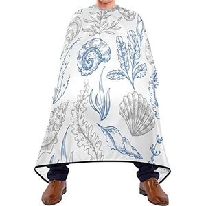 Haar knippen schort 140x168cm, zee elementen patroon kappers cape verstelbare haar snijden jurk duurzame kappers jurk, voor haar styling, mannen, kappers