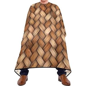 Haarcape, 140 x 168 cm, bruine wilgenprint, voor kapsmantel, luchtdoorlatend, verstelbaar, schort voor kappers, voor het verven van het haar