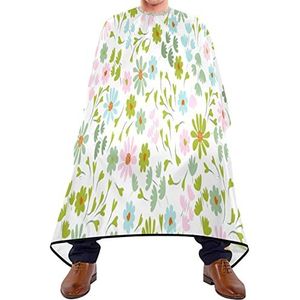 Haarknipschort 140 x 168 cm, mooie kleine bloemen, haarstyling, cape, duurzame kappersjurk, grote kappersjurk, voor mannen, haarstyling, volwassenen
