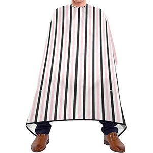 Kapper Cape 140 x 168 cm, roze zwarte streep kappersschort unisex kappersmantel waterdichte kappers cape, voor volwassenen, vrouwen, mannen