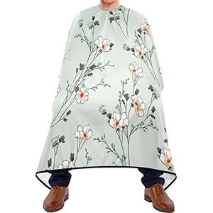 Haarknipschort 140 x 168 cm, kleine bloemenpatroon kappersjurk verstelbare haarknipjurk met kliksluiting of haak haarstyling cape, voor salon, vrouw, mannen