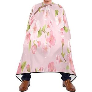 Haarknipschort 140x168cm, roze kersen kappers snijjurk duurzame kappersschort grote kappers cape, voor kapperszaken, mannen, verven styling