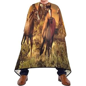 Kapper Cape 140x168cm, Levendige zonsondergang paarden kappers Cape Duurzaam Haar Styling Cape Zacht Haar Snijjurk, Voor Kappers, Kapperszaken, Haarstyling
