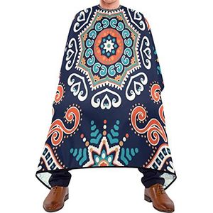Haarknipschort 140x168cm, Boheemse Keramische Tegel Haarstyling Cape Grote Kappers Snijjurk Met Druksluiting Of Haak Kappers Cape, Voor Vrouw, Salon, Verven Styling