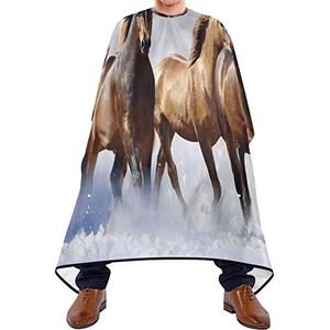 Kapper Cape 140x168cm, Paarden Running Sneeuw Kappers Cape Verstelbare Kappers Schort Duurzame Haar Cut Cape, Voor Kappers, Volwassenen, Mannen