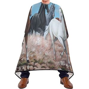 Kapper Cape 140x168cm, Schilderij Paard Running Kappers Jurk Duurzaam Haar Styling Cape Grote Kappers Snijjurk, Voor Haar Styling, Vrouw, Volwassenen