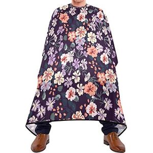 Haar snijden schort 140x168cm, kleurrijke elegante bloemen kappers cape grote professionele salon cape met kliksluiting of haak haar snijden jurk, voor kappers, volwassenen, vrouw