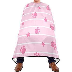 Haar snijden schort 140x168cm, roze ster poten met strepen kappers cape waterdichte salon kapper cape duurzame professionele salon cape, voor salon, mannen, kapperszaken