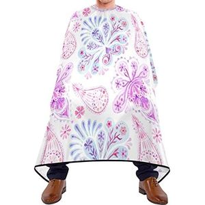 Kapper Cape 140x168cm, aquarel patroon professionele salon cape met kliksluiting of haak kappers snijjurk verstelbare haarstyling cape, voor vrouwen, mannen, salon