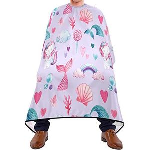 Haarknipschort 140x168cm, Mer-Maid en Cat-Uni-Corn Kappers Snijjurk Verstelbare Haar Cut Cape Unisex Kappersschort, Voor Haarstyling, Kapperszaken, Kappers