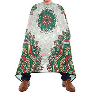 Kapper Cape 140x168cm, Boheemse tegel groene kappers cape met kliksluiting of haak kappers snijjurk grote professionele salon cape, voor kapperszaken, salon, haarstyling