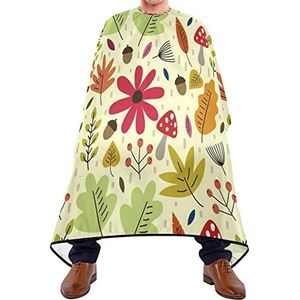 Haar knippen schort 140x168cm, handgetekende bloemen kappers jurk unisex haar knippen jurk duurzaam kappers snijden jurk, voor mannen, volwassenen, verven styling