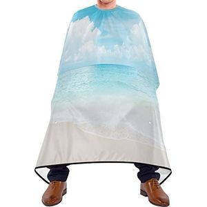 Haarknipschort 140x168 cm, strand blauwe lucht haar gesneden cape zachte kappers cape grote kappers snijjurk, voor kapperszaken, haarstyling, mannen