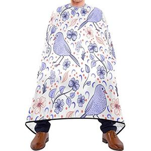 Kapper Cape 140x168cm, Paarse Bloem Vogel Kappers Cape Unisex Kapper Jurk Waterdichte Haar Cut Cape, Voor Haar Styling, Mannen, Verven Styling
