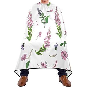 Haarknipschort 140x168cm, roze bloeiende bloemen salon kapper cape duurzame professionele kappersschort, waterdichte kappersschort, voor het verven styling, haarstyling, kappers
