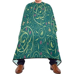 Haar knippen schort 140x168cm, groene wilde bloemen blad kappersjurk duurzame salon kapper cape verstelbare kappersjurk, voor haarstyling, kapperszaken, mannen