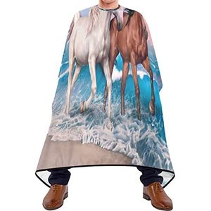 Kapper Cape 140x168cm, paard zonnen zeekust strand haarstyling cape grote salon kapper cape verstelbare kappersschort, voor mannen, vrouwen, kappers