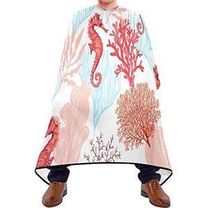 Haarcape, 140 x 168 cm, zeepaardje, tropische koraalcape, kapsmantel, luchtdoorlatend, professioneel kapperschort, voor het verven van het haar, wassen van het haar