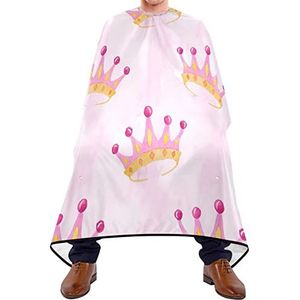 Kapper Cape 140 x 168 cm, roze aquarel kroon haar gesneden cape met kliksluiting of haak salon kapper cape unisex kappersjurk, voor haarstyling, verven styling, volwassenen