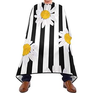 Haar knippen schort 140x168cm, mooie gestreepte madeliefje haar knippen jurk verstelbare kappers snijjurk grote professionele salon cape, voor salon, haar styling, verven styling