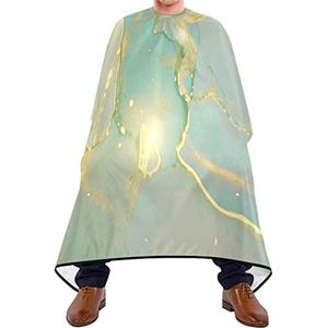 Kapper Cape 140x168cm, Marmer Goud Teal Haar Snijjurk Verstelbare Salon Kapper Cape Grote Kappers Schort, Voor Volwassenen, Vrouwen, Mannen