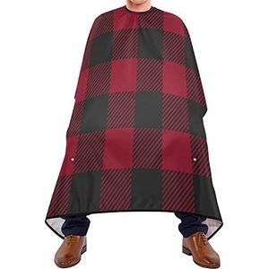 Kapper Cape 140x168cm, Buffalo Plaid Zwart Rood Haar Styling Cape Unisex Salon Kapper Cape Zachte Kappers Toga, Voor Haar Styling, Mannen, Salon