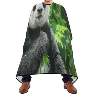 Haarknipschort 140x168cm, schattige panda in kappersjurk, grote kappersjurk, uniseks, professionele kapsaloncape, voor het verven van styling, kappers, haarstyling