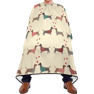 Haarknipschort 140 x 168 cm, teckel honden patroon kappersjurk duurzame kappers cape unisex kappersjurk, voor kapperszaken, verven styling, volwassenen