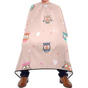 Kapper Cape 140x168cm, Roze Uilen Haar Cut Cape Verstelbare Professionele Salon Cape Duurzame Kapper Toga, Voor Kinderen, Salon, Vrouw