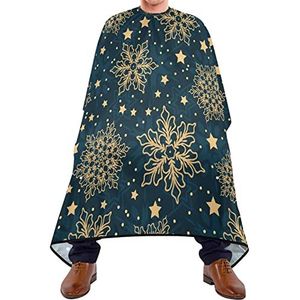 Haar knippen schort 140x168cm, sneeuwvlok kerst ster kappers schort unisex haar gesneden cape zachte kapper jurk, voor kapperszaken, verven styling, vrouw