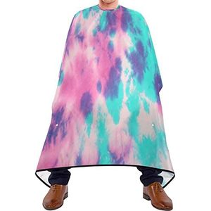 Haarknipschort 140x168cm, Tie Dye Aqua Roze Salon Kapper Cape Unisex Kappers Cape Grote Haar Knipjurk Voor Mannen, Haar Styling, Kappers