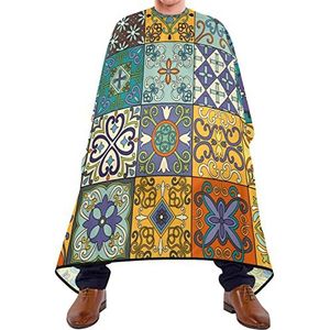 Kapper Cape 140x168cm, Mexicaanse Talavera Keramische Tegel Professionele Salon Cape Grote Kappers Cape Verstelbare Haar Knipjurk Voor Haar Styling, Mannen, Verven Styling