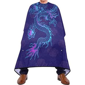 Kapper Cape 140x168cm, Paars Chinese Draak Haar Snijjurk Zacht Haar Styling Cape Unisex Kappers Cape, Voor Mannen, Kinderen, Kapper