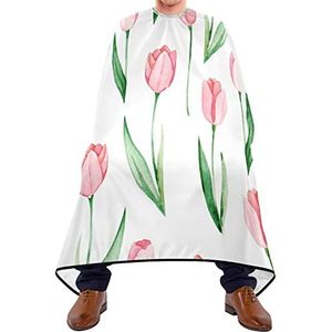 Kapper Cape 140x168cm, Roze Tulp Bloem Kappers Cape Grote Haar Gesneden Cape Zacht Haar Knipjurk Voor Kappers, Kinderen, Verven Styling