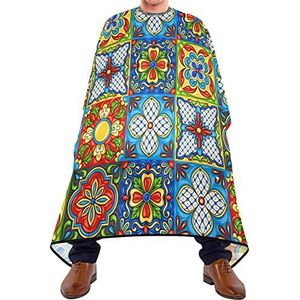 Haar knippen schort 140x168cm, Mexicaanse Talavera Etnische Folk Kappers Schort Grote Haar Styling Cape Verstelbare Kappers Toga, Voor Volwassenen, Kappers, Vrouw