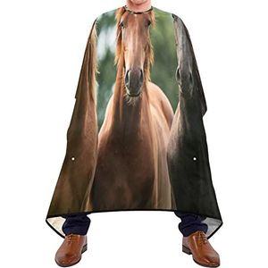 Haarknipschort 140x168cm, Drie Denkende Paarden Professionele Salon Cape Unisex Kappers Jurk Waterdichte Salon Kapper Cape, Voor Vrouwen, Mannen, Verven Styling