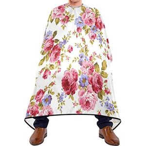 Kapper Cape 140x168cm, Bloem Witte Salon Kapper Cape Zachte Kappers Snijjurk Verstelbare Haar Cut Cape, Voor Salon, Haar Styling, Mannen