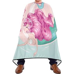 Haar knippen schort 140x168cm, schattige mer-meid vis meisje salon kapper cape waterdichte haar snijden jurk unisex kappers cape, voor salon, vrouw, mannen