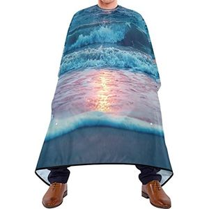 Kapper Cape 140x168cm, roze zomer strand zonsondergang kappersschort grote professionele salon cape met kliksluiting of haak kappersjurk, voor salon, vrouw, volwassenen