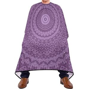 Kapper Cape 140 x 168 cm, paarse mandala-kappersjurk, waterdichte professionele saloncape, zacht haar snijjurk, voor het verven styling, kinderen, volwassenen